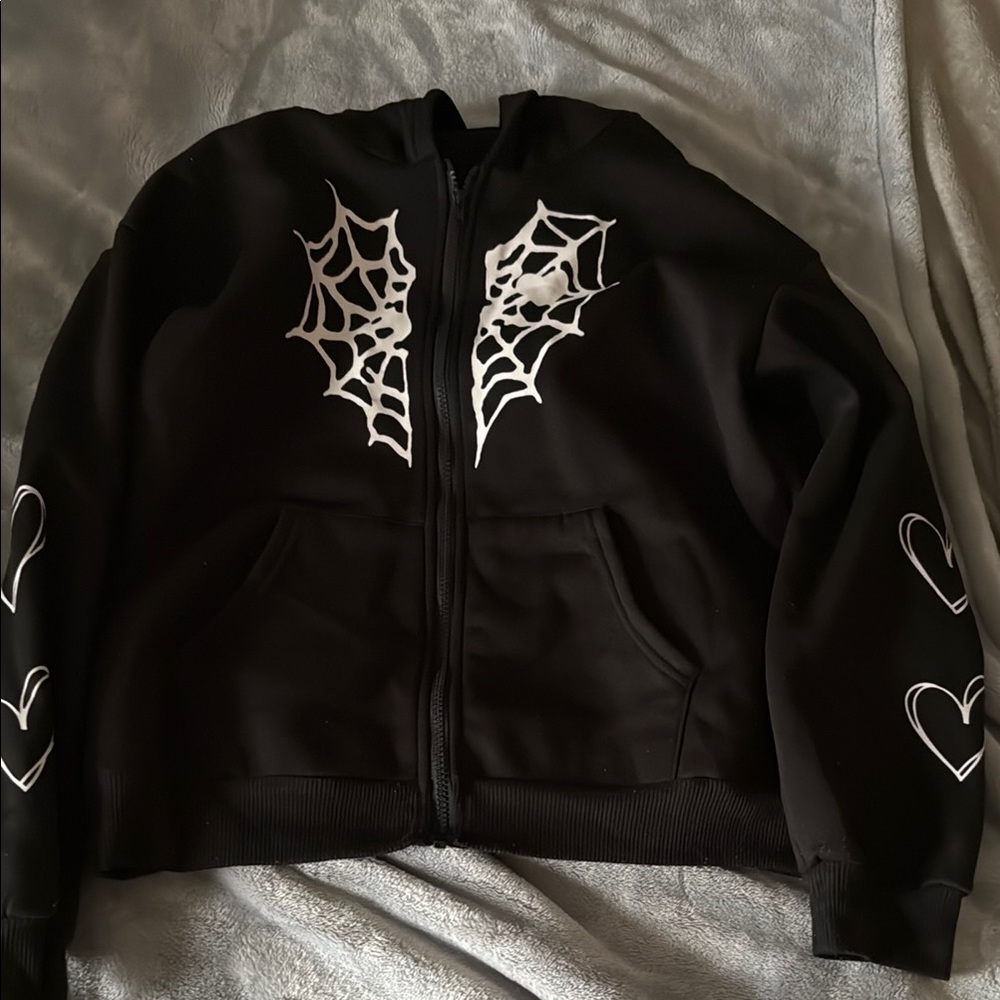 Kids Black Spider Web Jacket